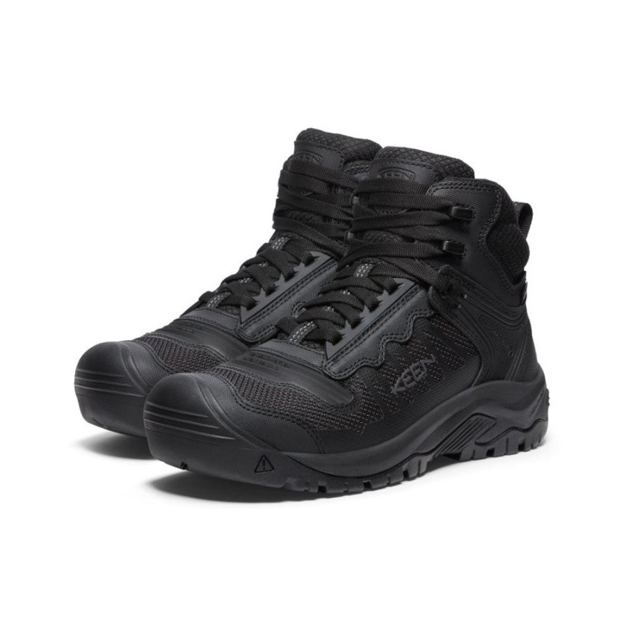 KEEN Work Boots & Shoes | Men'S Reno Kbf Waterproof Mid (Soft Toe) | Black/Black