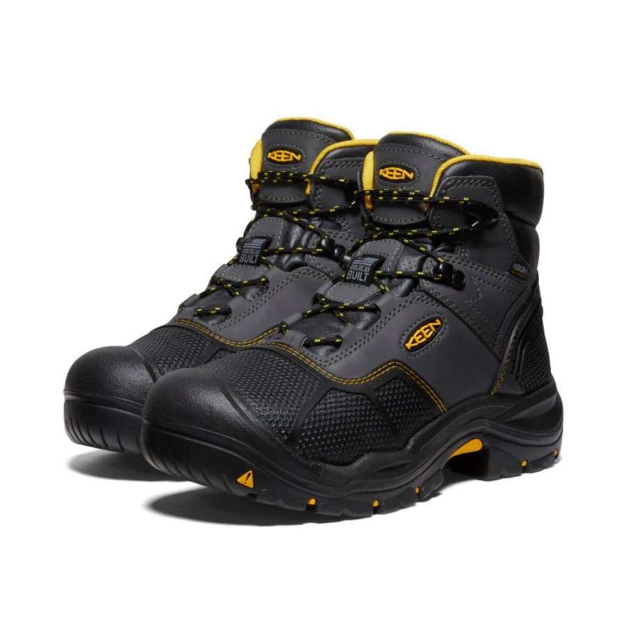 KEEN Work Boots & Shoes | Men'S Logandale Waterproof Boot (Steel Toe) | Raven/Black