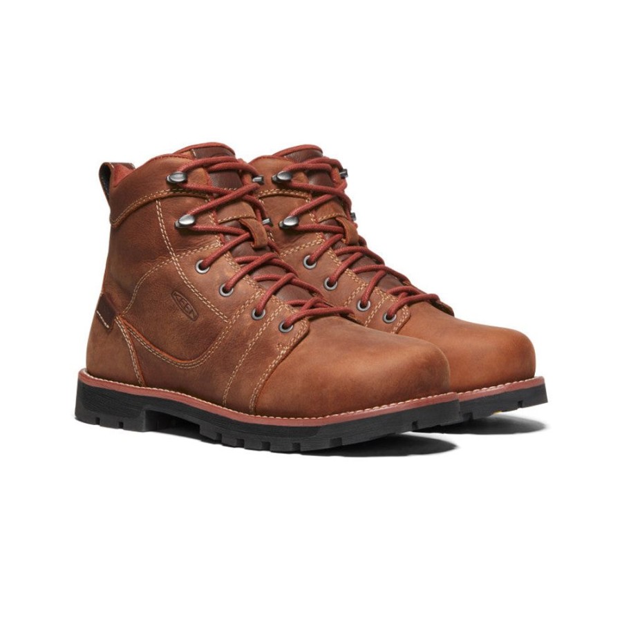 KEEN Work Boots & Shoes | Women'S Seattle 6" Waterproof Boot (Aluminum Toe) | Gingerbread/Black