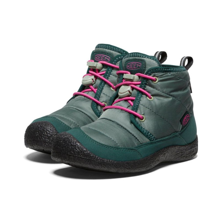 KEEN Boots | Little Kids' Howser Ii Waterproof Chukka | Dark Forest/Fuchsia Purple