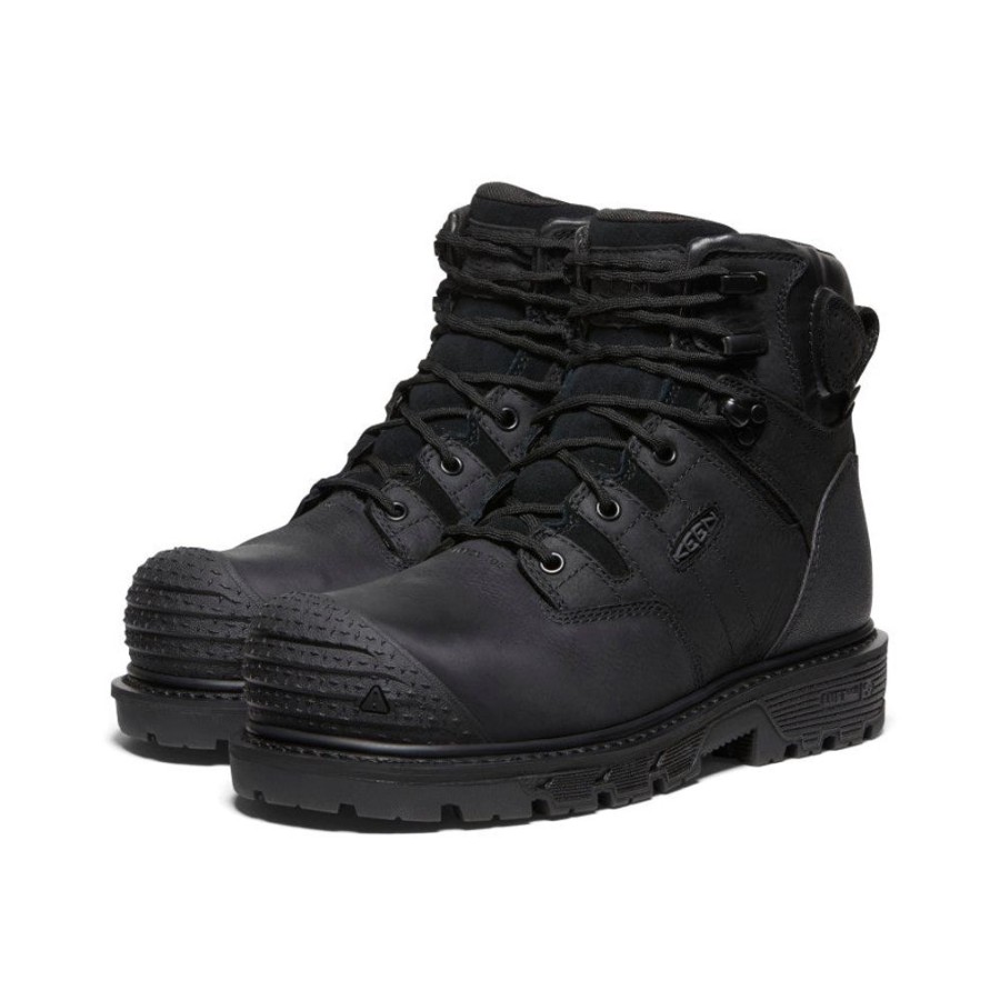 KEEN Work Boots & Shoes | Men'S Camden 6" Waterproof Boot (Carbon-Fiber Toe) | Black/Black