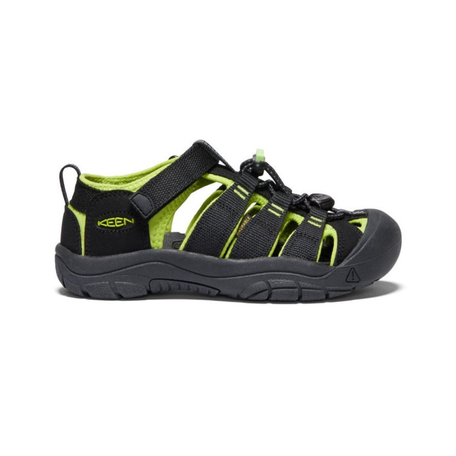 KEEN Sandals | Big Kids' Newport H2 | Black/Lime Green