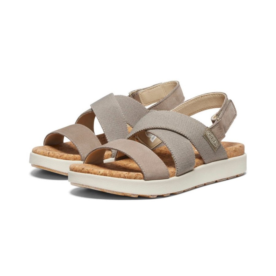 KEEN Sandals | Women'S Elle Criss Cross Sandal | Brindle/Birch