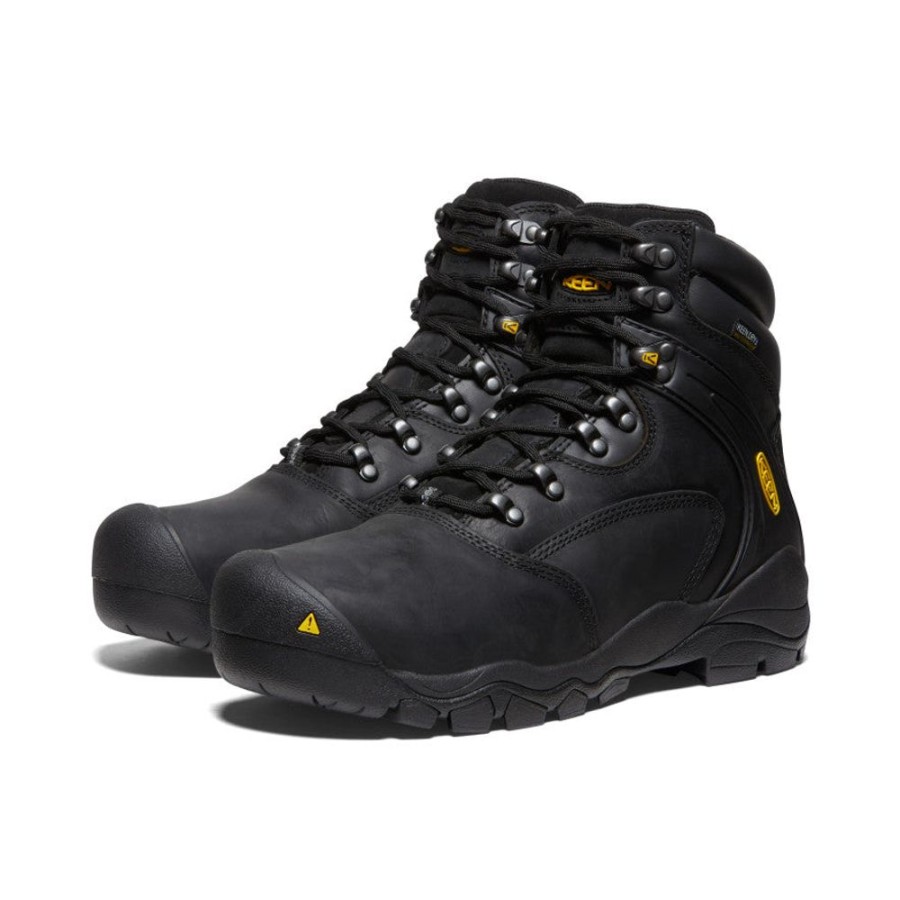 KEEN Work Boots & Shoes | Men'S Louisville 6" Waterproof Boot (Steel Toe) | Black